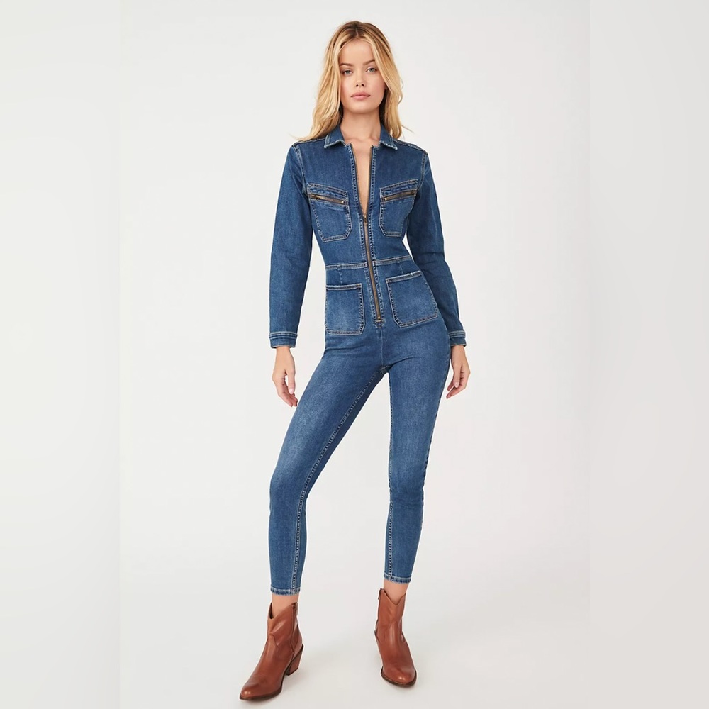 Free People Lennox Jumpsuit (Rider Blue)